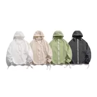 户外纯色轻薄防晒衣外套男士防晒服街头宽松休闲连帽时尚百搭夏季