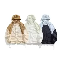 男装防晒衣UPF50+超薄冰丝凉感工装口袋外套时尚纯色宽松钓鱼运动