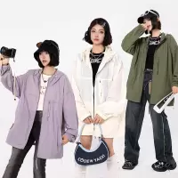 防晒衣休闲情侣款夏季运动连帽外套轻薄皮肤衣防紫外线户外防晒服