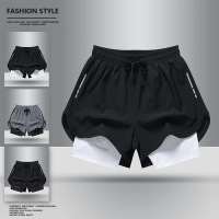 夏季新款男士速干运动短裤篮球马拉松跑步休闲裤子男假两件防走光
