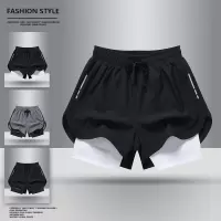 夏季新款男士速干运动短裤篮球马拉松跑步休闲裤子男假两件防走光