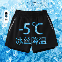 夏季新款男韩版冰丝速干口袋拉链有型运动短裤潮网红同款直筒裤子