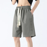 夏季新款男韩版字母钢印松紧宽松大码休闲运动短裤网红同款五分裤