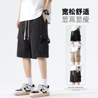 工装短裤男夏季新款裤子休闲宽松显瘦美式潮牌卡其色男士五分中裤