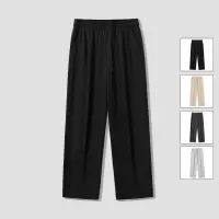 男士夏季冰丝休闲裤透气凉感直筒运动长裤港风宽松阔腿百搭裤子男