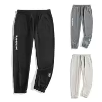 男士夏季新款宽松潮流大码加肥加大裤子百搭休闲运动男装束脚长裤