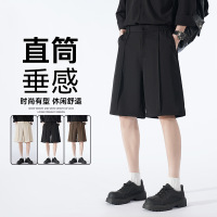 男装夏季新款中裤五分裤外穿宽松纯色显瘦短裤休闲裤百搭西装裤子