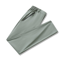 男装夏季新款冰丝速干休闲裤青年男生跑步运动纯色直筒百搭长裤男