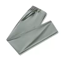 男装夏季新款冰丝速干休闲裤青年男生跑步运动纯色直筒百搭长裤男