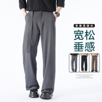 男装新款潮牌休闲西裤夏季百搭宽松抗皱百搭直筒宽松潮流裤子男士