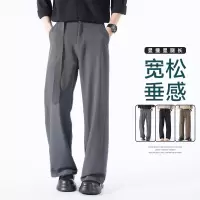 男装新款潮牌休闲西裤夏季百搭宽松抗皱百搭直筒宽松潮流裤子男士