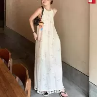 新中式国风复古夏季连衣裙长裙气质度假无袖休闲宽松中长款裙子潮