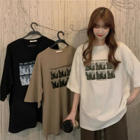 印花夏装韩版女式新款圆领字母休闲短袖T恤女宽松学生情侣衣服INS