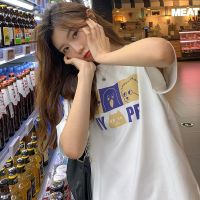 含棉 夏季新款宽松显瘦创意趣味动画印花短袖T恤女学生圆领上衣潮