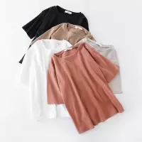 夏季韩版女士新款短袖T恤女衣服宽松纯色上衣女装潮