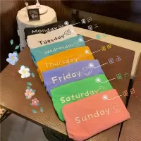 字母刺绣短袖T恤女夏季韩国打底衫新款宽松女士上衣女装