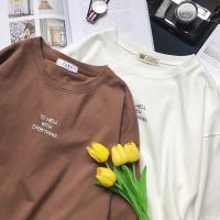 字母印花短袖T恤女夏季新款宽松女士打底衫上衣 韩国女装