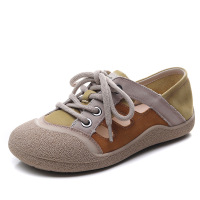 头层牛皮复古镂空洞洞鞋女2025夏季新款森系文艺凉鞋百搭休闲单鞋