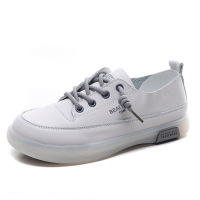 头层牛皮牛筋软底单鞋春夏新款真皮平底板鞋女舒适柔软小白鞋