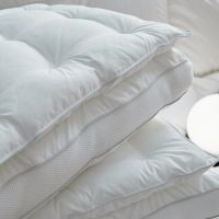 180支全棉柔赛丝二合一双层护颈枕芯高端复合羽丝绒多功能枕头子