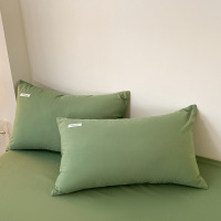 a类纯棉枕套纯色全棉枕头套一对48*74cm长方形水洗棉枕芯套