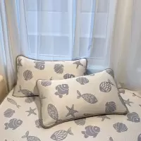 夏季A类针织提花冰丝豆豆凉感丝枕套枕头套48*74cm一对装