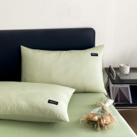 提花贡缎纯棉枕套一对春季40支全棉枕头套单人枕芯套48x74cm