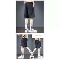 休闲短裤男士夏季纱卡水洗松紧腰抽绳宽松沙滩裤五分裤