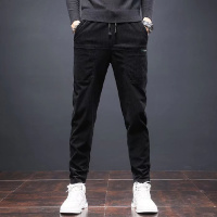 休闲裤男士秋季新款灯芯六兜绒修身小脚高档时尚潮流长裤
