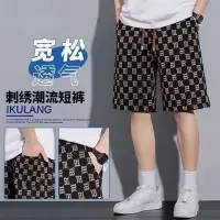 冰丝薄款休闲宽松短裤夏季港风男士沙滩裤时尚休闲五分裤