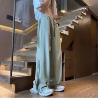 新款宽松休闲裤男韩版潮流拼接裤子夏季薄款坠感阔腿长裤