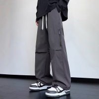 新款宽松休闲裤男韩版潮流裤子夏季薄款坠感阔腿拖地长裤