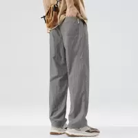 机能斜纹伞兵工装裤男士夏薄款运动宽松阔腿休闲直裤