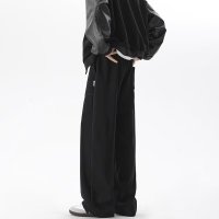 灰色卫裤男潮牌宽松弯刀春夏薄款阔腿直筒裤高级感运动裤