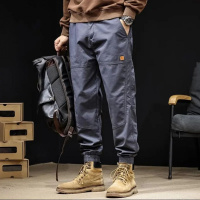 裤工装裤男潮牌秋季新款宽松直筒潮流束脚裤子男士美式