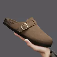 夏季新款潮流勃肯复古包头拖鞋时尚男士一脚蹬套脚半拖鞋男鞋