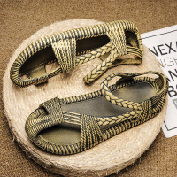 夏季新款罗马复古风大码凉鞋轻便防滑居家户外沙滩情侣款凉鞋