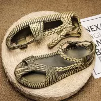 夏季新款罗马复古风大码凉鞋轻便防滑居家户外沙滩情侣款凉鞋