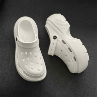 夏季新款EVA轻便防滑大码女士拖鞋5.0踩屎感增高拼色洞洞凉鞋