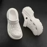 夏季新款EVA轻便防滑大码女士拖鞋5.0踩屎感增高拼色洞洞凉鞋