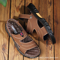 凉鞋男新款夏季休闲男士沙滩鞋防滑透气真皮凉拖两用外穿拖鞋