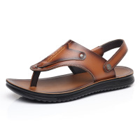 拖鞋男2025新款真皮软底休闲男士沙滩鞋两用人字凉拖鞋