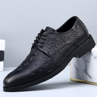 高端皮鞋男商务正装真皮系带男士结婚面试男鞋夏季英伦透气鞋子男