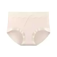 奶油莫代尔内裤女中腰女生内裤舒适波浪花边打底内裤少女短裤