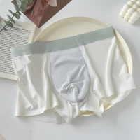 男士内裤夏薄款厂家螺纹高弹平角裤中山内裤同款男内裤头