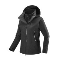 情侣款户外三合一冲锋衣防风防水登山服透气保暖外套男连帽两件套