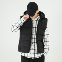 男装秋冬新款潮男士帅气拼色连帽棉马甲男肥坎肩外套保暖无袖马夹