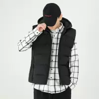 男装秋冬新款潮男士帅气拼色连帽棉马甲男肥坎肩外套保暖无袖马夹