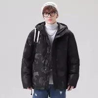 羽绒服男士青年潮牌白鸭绒保暖羽绒情侣休闲外套秋冬季连帽面包服