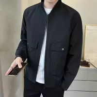 夹克男士冲锋衣外套春秋季新款休闲潮牌男装立领夹克衫百搭男上衣